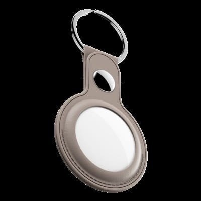 KeyBudz AirTag Keyring - skórzane etui ochronne do AirTag (sandy beige)