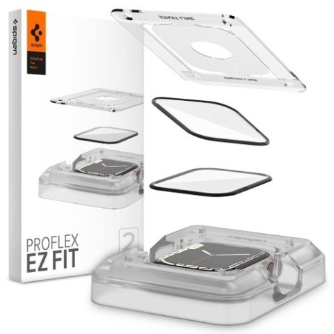 SZKŁO HYBRYDOWE SPIGEN PROFLEX "EZ FIT" 2-PACK APPLE WATCH 7 / 8 / 9 (41 MM) CLEAR