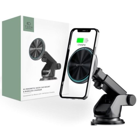 TECH-PROTECT A2 MAGNETIC MAGSAFE DASH CAR MOUNT WIRELESS CHARGER 15W BLACK TECH-PROTECT A2 MAGNETIC MAGSAFE DASH CAR MOUNT WIRELESS CHARGER 15W BLACK