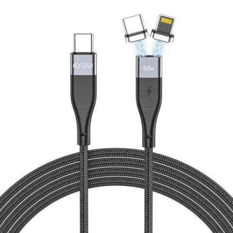 TECH-PROTECT ULTRABOOST "2" 2IN1 MAGNETIC CABLE LIGHTNING & TYPE-C PD60W/3A 100CM BLACK