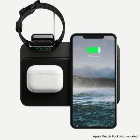 NOMAD STACJA BAZOWA DO ŁADOWANIA (2 URZĄDZENIA+APPLE WATCH) BASE STATION HUB BEZPRZEWODOWA+USB C+USB A (czarna)