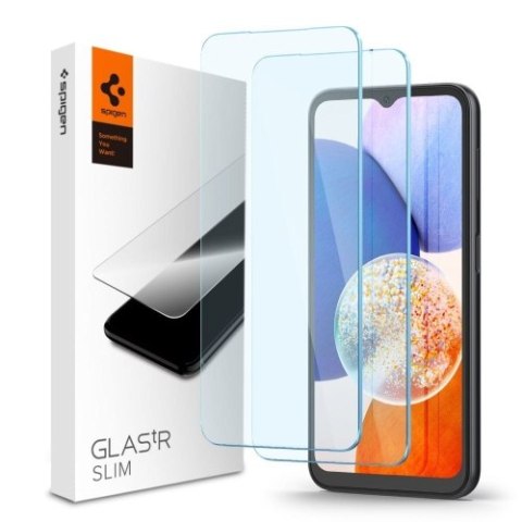SZKŁO HARTOWANE SPIGEN GLAS.TR SLIM 2-PACK GALAXY A14 4G / 5G CLEAR SZKŁO HARTOWANE SPIGEN GLAS.TR SLIM 2-PACK GALAXY A14 4G / 5G CLEAR