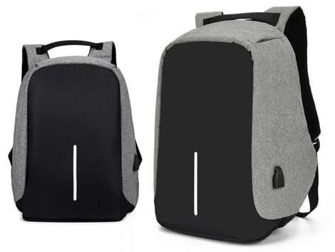 WYP Plecak antykradzieżowy sportowy Alogy na laptopa z portem USB Szaro-czarny WYP Plecak antykradzieżowy sportowy Alogy na laptopa z portem USB Szaro-czarny