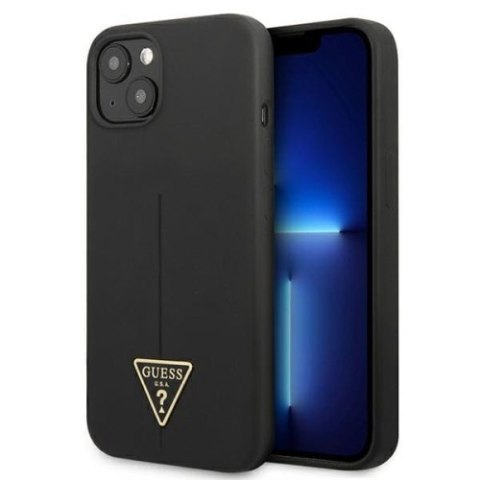 Guess Silicone Triangle Logo - Etui iPhone 13 Mini (czarny) Guess Silicone Triangle Logo - Etui iPhone 13 Mini (czarny)