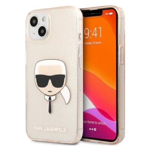 Karl Lagerfeld Karl's Head Glitter - Etui iPhone 13 Mini (złoty) Karl Lagerfeld Karl's Head Glitter - Etui iPhone 13 Mini (złoty)
