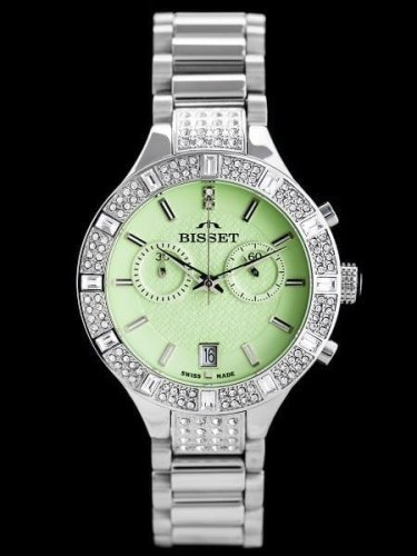 ZEGAREK DAMSKI BISSET BSBE18 - silver/green (zb547a) ZEGAREK DAMSKI BISSET BSBE18 - silver/green (zb547a)