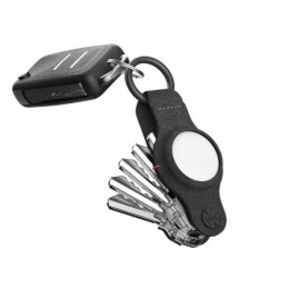 KeySmart Air - organizer do kluczy z etui na AirTag wykonany ze skóry wegańskiej (black)