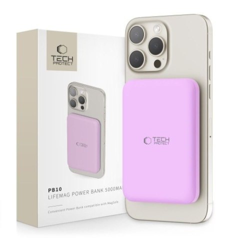 TECH-PROTECT PB10 LIFEMAG MAGSAFE POWER BANK 5000MAH LILAC TECH-PROTECT PB10 LIFEMAG MAGSAFE POWER BANK 5000MAH LILAC