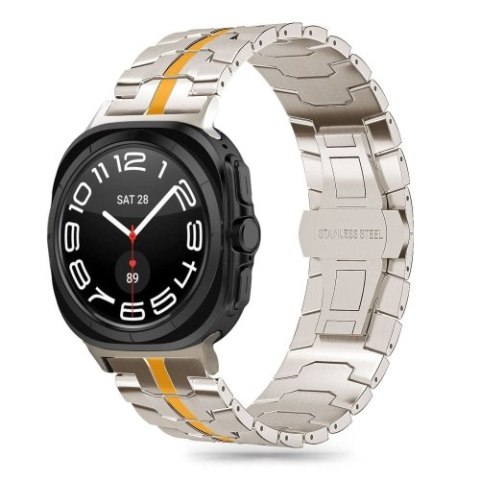 TECH-PROTECT STAINLESS LINE SAMSUNG GALAXY WATCH ULTRA (47 MM) TITANIUM/ORANGE TECH-PROTECT STAINLESS LINE SAMSUNG GALAXY WATCH ULTRA (47 MM) TITANIUM/ORANGE