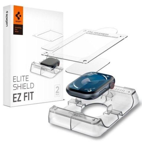 SZKŁO HYBRYDOWE SPIGEN ELITE SHIELD "EZ FIT" 2-PACK APPLE WATCH 10 (46 MM) CLEAR SZKŁO HYBRYDOWE SPIGEN ELITE SHIELD "EZ FIT" 2-PACK APPLE WATCH 10 (46 MM) CLEAR