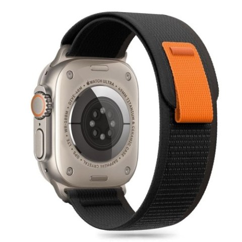 TECH-PROTECT NYLON STRIPE APPLE WATCH 6 / 7 / 8 / 9 / 10 / SE / ULTRA 1 / 2 (44 / 45 / 46 / 49 MM) BLACK/ORANGE TECH-PROTECT NYLON STRIPE APPLE WATCH 6 / 7 / 8 / 9 / 10 / SE / ULTRA 1 / 2 (44 / 45 / 46 / 49 MM) BLACK/ORANGE
