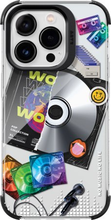 LAUT Pop Retro Music - obudowa ochronna do iPhone 15 Pro kompatybilna z MagSafe (retro music) LAUT Pop Retro Music - obudowa ochronna do iPhone 15 Pro kompatybilna z MagSafe (retro music)