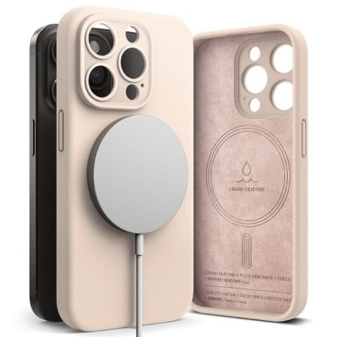 RINGKE SILICONE MAGNETIC MAGSAFE IPHONE 15 PRO PINK SAND RINGKE SILICONE MAGNETIC MAGSAFE IPHONE 15 PRO PINK SAND
