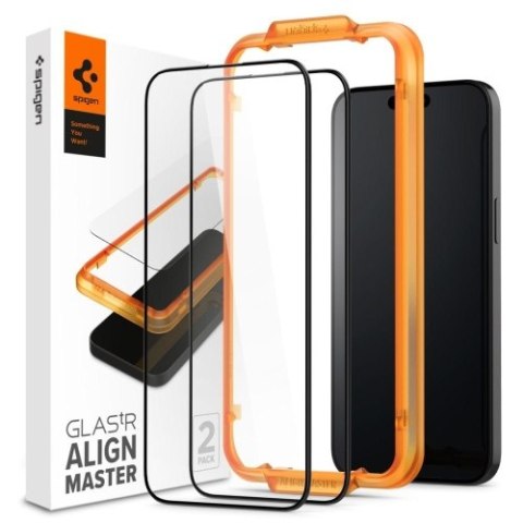SZKŁO HARTOWANE SPIGEN ALM GLASS FC 2-PACK IPHONE 15 PRO MAX BLACK SZKŁO HARTOWANE SPIGEN ALM GLASS FC 2-PACK IPHONE 15 PRO MAX BLACK