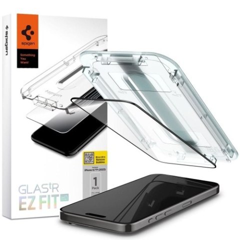 SZKŁO HARTOWANE SPIGEN GLAS.TR "EZ FIT" FC IPHONE 15 PRO BLACK SZKŁO HARTOWANE SPIGEN GLAS.TR "EZ FIT" FC IPHONE 15 PRO BLACK