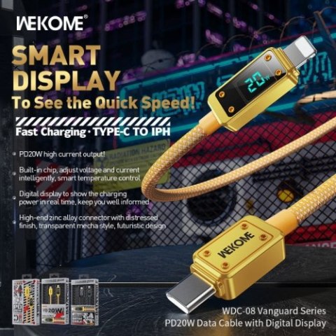 WEKOME WDC-08 Vanguard Series - Kabel połączeniowy USB-C do Lightning Fast Charging PD 20W 1 m (Tarnish) WEKOME WDC-08 Vanguard Series - Kabel połączeniowy USB-C do Lightning Fast Charging PD 20W 1 m (Tarnish)
