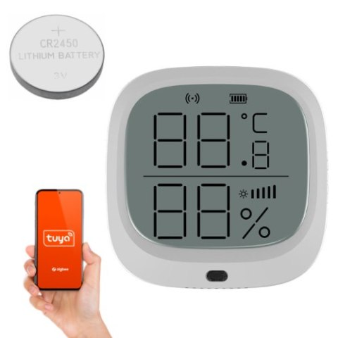 Czujnik temp. i wilgotności Tuya / Zigbee z lux. Czujnik temp. i wilgotności Tuya / Zigbee z lux.