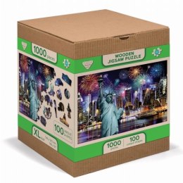 Drewniane Puzzle z figurkami - Nowy Jork nocą rozm. XL, 1000 elementów