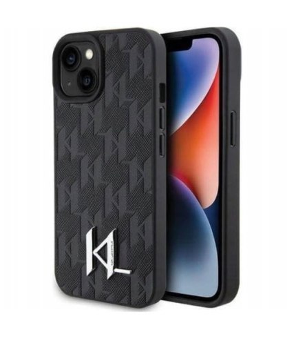 WYP Oryginalne Etui APPLE IPHONE 15 Karl Lagerfeld Hardcase Leather Monogram Hot Stamp Metal Logo (KLHCP15SPKLPKLK) czarne WYP Oryginalne Etui APPLE IPHONE 15 Karl Lagerfeld Hardcase Leather Monogram Hot Stamp Metal Logo (KLHCP15SPKLPKLK) czarne