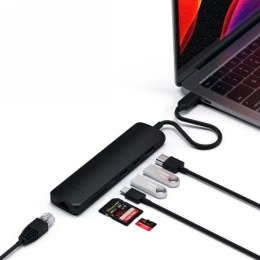 WYP Satechi Slim Multiport USB-C - adapter do urządzeń mobilnych (USB-C PD, 2x USB-A, HDMI 4K, Ethernet, czytnik kart micro/SD)